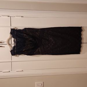 Tadashi Shoji navy blue lace midi dress size 12